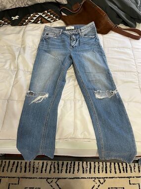 KanCan Light Blue Distressed Straight Leg Jeans